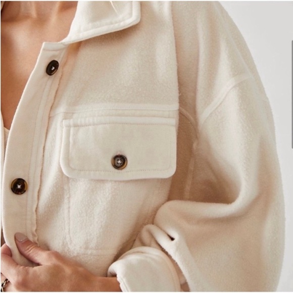 Free People Ruby Shacket Champagne Dreams Size Large NWOT - Picture 2 of 8